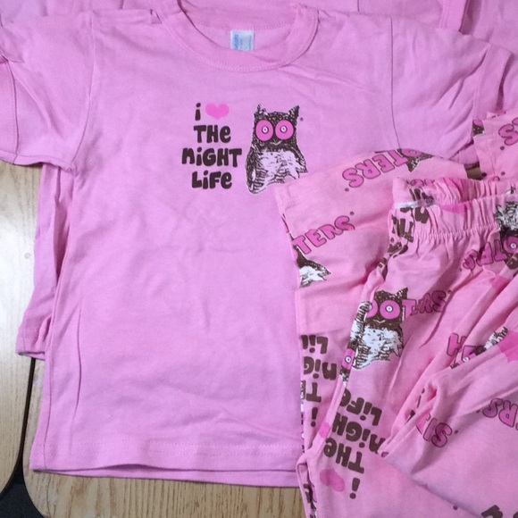 New Toddler Girls 2PC PINK T-SHIRT/PANTS PAJAMA SET Small/2T Medium/3T Large/4T - Picture 5 of 7